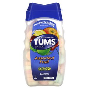 Tums Assorted Fruit - 96 טבליות למציצה נגד צרבת