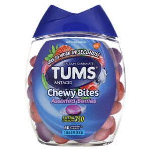 Tums Chewy Bites תוססות - טעם פירות יער - 60 טבליות