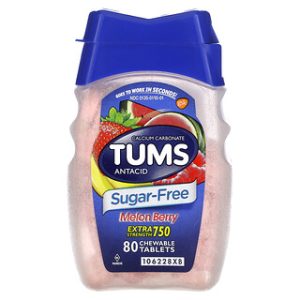 Tums Melon Berry 750 מ"ג - 80 טבליות למציצה - נוגד חומצה