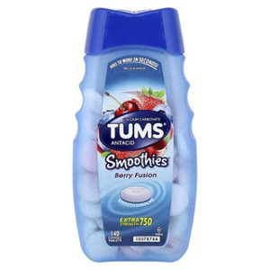 Tums Smoothies Berry Fusion - 140 טבליות למניעת צרבת