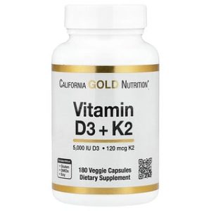 Vitamin D3 K2 California Gold - 180 כמוסות צמחיות