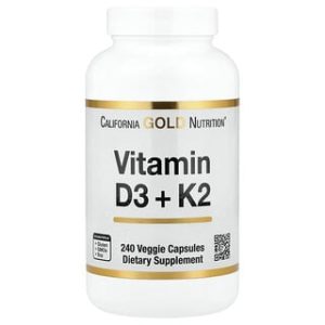 Vitamin D3 + K2 - California Gold Nutrition - 240 כמוסות
