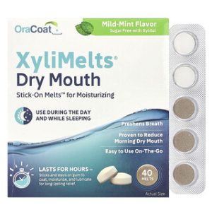 XyliMelts® Mild-Mint, גלולות יובש בפה - 40 יחידות