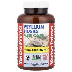 Yerba Prima Psyllium Husks - כמוסות טבעוניות 180 יח'