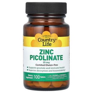 אבץ פיקולינט 25 מ"ג - Country Life - 100 טבליות