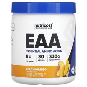 אבקת EAA Nutricost - בטעם אפרסק מנגו - 330 גרם