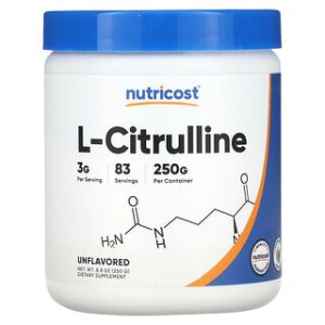 אבקת L-Citrulline Nutricost - 250 גרם - ללא טעם