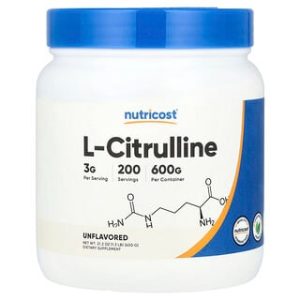 אבקת L-Citrulline Nutricost - תוסף כוח וסיבולת