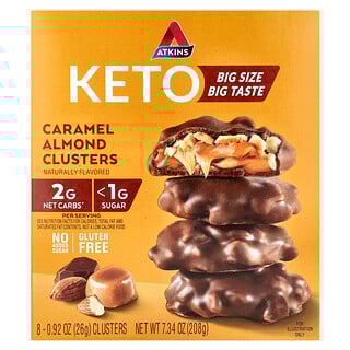 אטקינס קרמל שקדים - חטיפי 8 יחידות - טעים ובריא