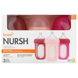 בקבוקי סיליקון Nursh Boon 236ml - 3 יח' - 3m+ בינוני