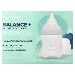 בקבוקי תינוקות Evenflo Balance+ רחבים - 3 יח' - 0+ חודשים