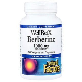 ברברין WellBetX® - כמוסות צמחוניות 500 מ"ג , Natural Factors