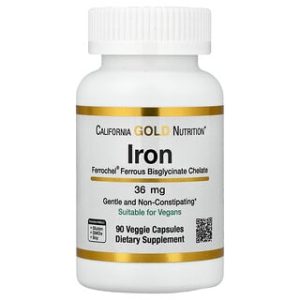 ברזל Ferrochel® - תוסף תזונה 90 כמוסות , California Gold