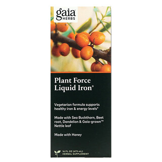 ברזל נוזלי Plant Force Gaia Herbs - 473 מ"ל - תוסף תזונה