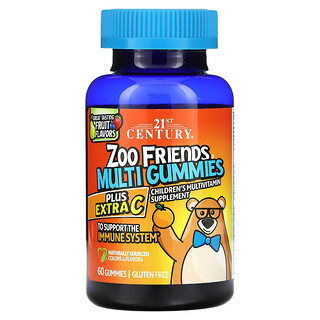 גומי לעיסה Zoo Friends- תוספת ויטמין C- 60 יחידות