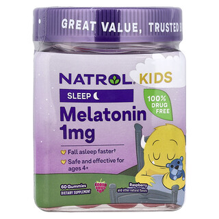 ג'לי מלatonin לילדים , Natrol , בטעם פטל , 60 יחידות