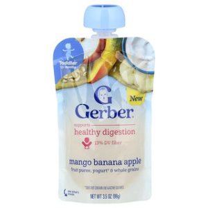 גרבר פירה פירות יוגורט דגנים-מנגו בננה תפוח 12+