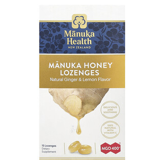 דבש מנוקה Manuka Health - פסטילות ג'ינג'ר & לימון - MGO 400