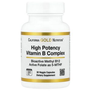 ויטמין B קומפלקס - California Gold Nutrition - 30 כמוסות