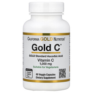 ויטמין C 1000 מ"ג - California Gold Nutrition , 60 כמוסות