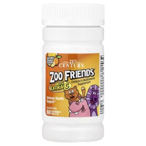 ויטמין C לילדים - Zoo Friends® בטעם תפוז - 60 טבליות