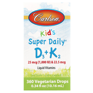ויטמין D3 + K2 לילדים , Carlson Super Daily®