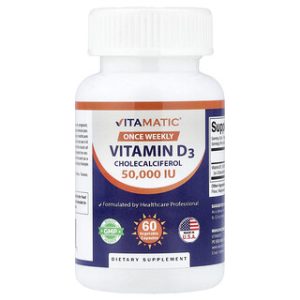 ויטמין D3 Vitamatic- 50,000 יחב"ל- 60 כמוסות צמחיות