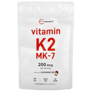 ויטמין K2 MK-7 200 מק"ג - 300 כמוסות רכות - Micro Ingredients