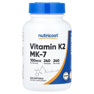 ויטמין K2 MK-7 Nutricost - 240 כמוסות רכות - 100 מק"ג