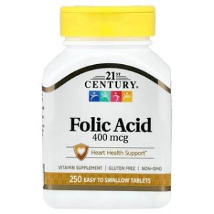חומצה פולית 400 מק"ג - 250 טבליות לבליעה קלה