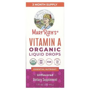 טיפות ויטמין A אורגני MaryRuths- ללא טעם - 30 מ"ל