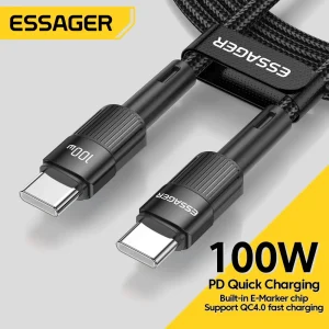כבל USB C Essager 100W טעינה מהירה למחשב נייד
