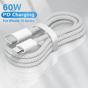 כבל טעינה מהיר USB-C ל-Type C 60W לאייפון ואנדרואיד