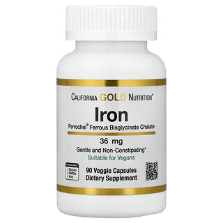 כדורי ברזל Ferrochel® - California Gold Nutrition - 90 כמוסות