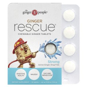 כדורי ג'ינג'ר לעיסה חזקים - Ginger Rescue - 24 טבליות