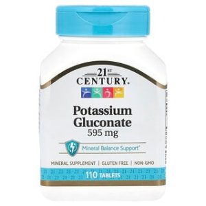 כדורי גלוקונט אשלגן 21st Century - 110 טבליות