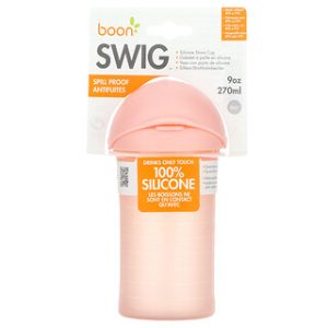 כוס שתייה סיליקון לתינוק Boon Swig - ורוד 9oz