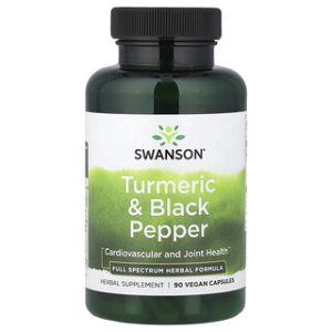 כורכום Swanson עם פלפל שחור - 90 כמוסות טבעוניות