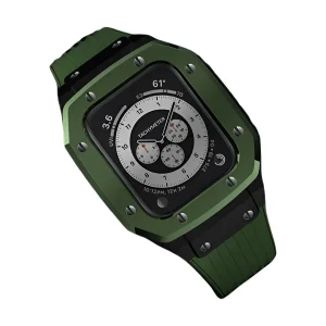 כיסוי ל- iWatch 9 - סט נירוסטה עם רצועת גומי