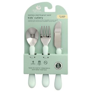 כלי אוכל לילדים Green Sprouts - נירוסטה 3 חלקים