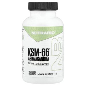 כמוסות אשווגנדה KSM-66 NutraBio - 60 כמוסות