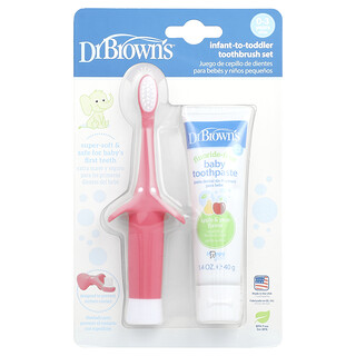 מברשות שיניים לתינוקות- Dr. Brown's ורוד 0-3 שנים