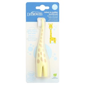 מברשת שיניים לתינוקות ג'ירפה צהובה Dr. Brown's 0-3