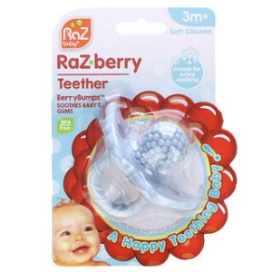 מוצץ סיליקון RaZbaby RaZ-berry- כחול- 3 חודשים+