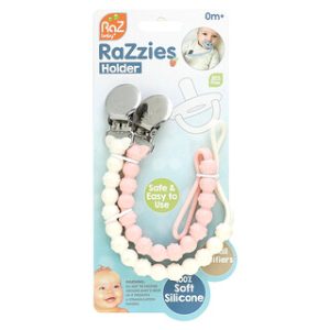 מחזיקי מוצץ RaZbaby - 2 יח' - 0m+ - ורוד, בז'