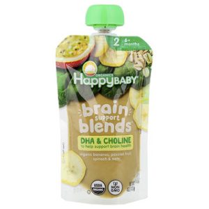 מחית אורגנית לתינוקות - בננה, פסיפלורה, תרד, שיבולת 6+