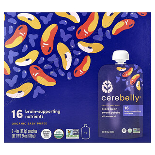 מחית בייבי אורגנית , שעועית שחורה בטטה - Cerebelly