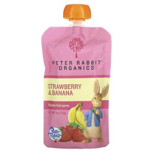 מחית פירות אורגנית - תות בננה - Peter Rabbit 4oz