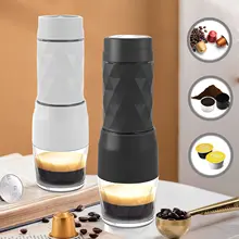מכונת קפה ניידת 3 ב-1 - אספרסו קפסולות וטחון