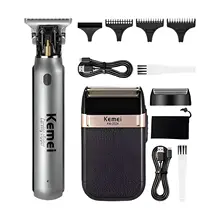 מכונת תספורת אלחוטית Kemei - גזירה אפסית וטעינת USB